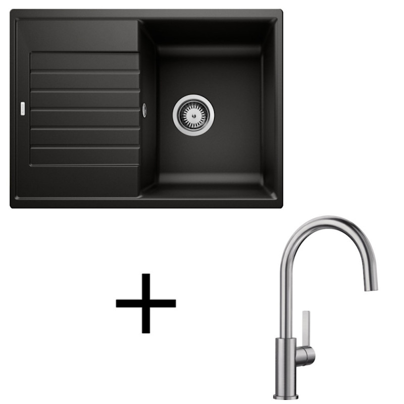 Blanco set Zia 45 S Compact + Candor leštený nerez antracit +