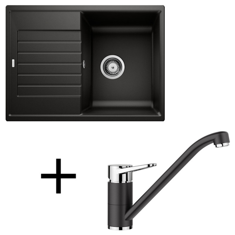 Blanco set Zia 45 S Compact + Wega II silgranit/chróm hliníková metalíza +