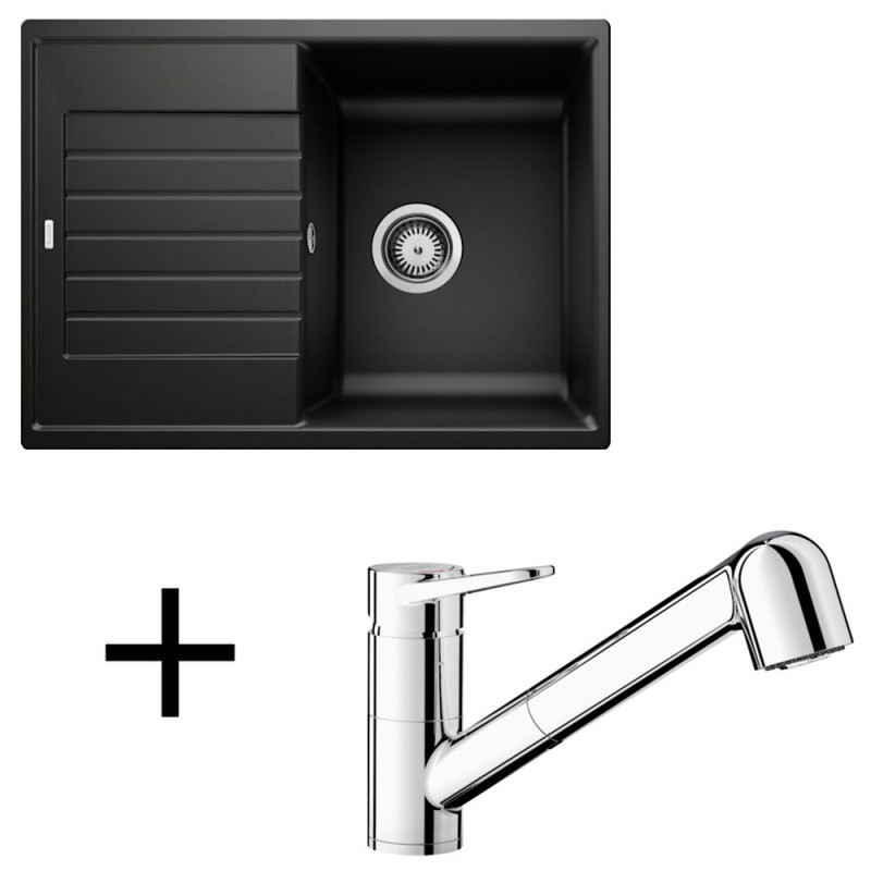 Blanco set Zia 45 S Compact + Wega II-S chróm hliníková metalíza +