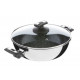 Kolimax Nerezová panvica so sklenenou pokrievkou, s úchytmi, priemer 26cm, objem 3.5l, vysoká 8 cm, keramický povrch čierny gran