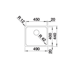 BLANCO SOLIS 450-U leštený nerez