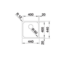 BLANCO SUPRA 400-IF R12 leštený nerez