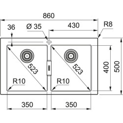 Franke S2D 620-86 biela