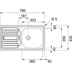 Franke ETN 614 NOVA 6/4" nerez