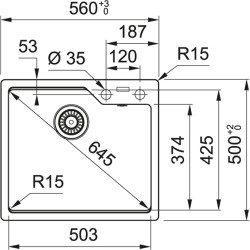 Franke UBG 610-56 biely ľad