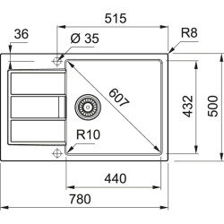 Franke S2D 611-78 XL biela