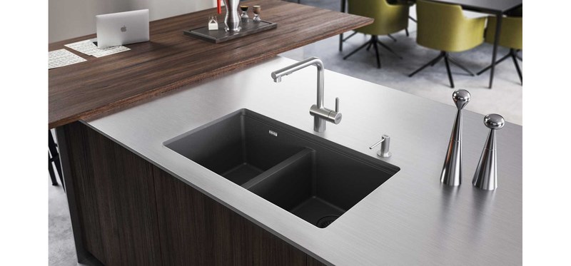 Franke Slate Grey drez v modernej kuchyni