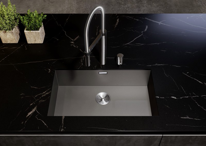 Blanco Zerox v povrchu Dark Steel — tmavosivá nerezová oceľ s metalickým leskom