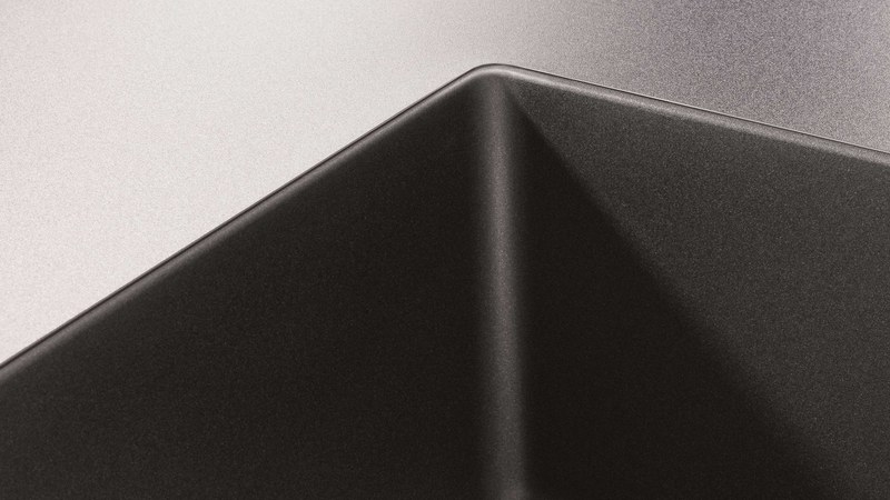 Blanco Subline granitový drez v podmontáži pod kamennou Durinox pracovnou doskou