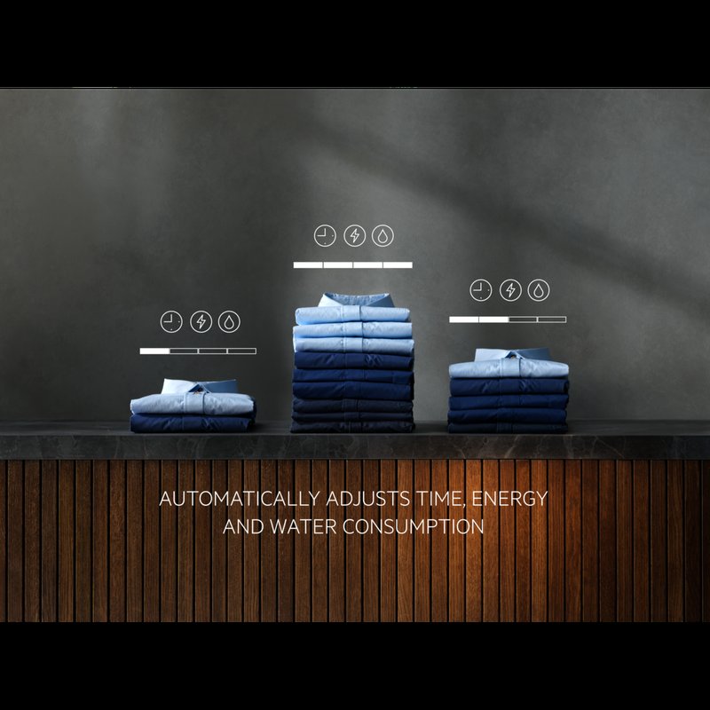 AEG L7FNE48SI PROSENSE® OPTIMALIZUJE PRACIE PROGRAMY A ZNIŽUJE SPOTREBU VODY, ENERGIE A ČASU AŽ 30 %