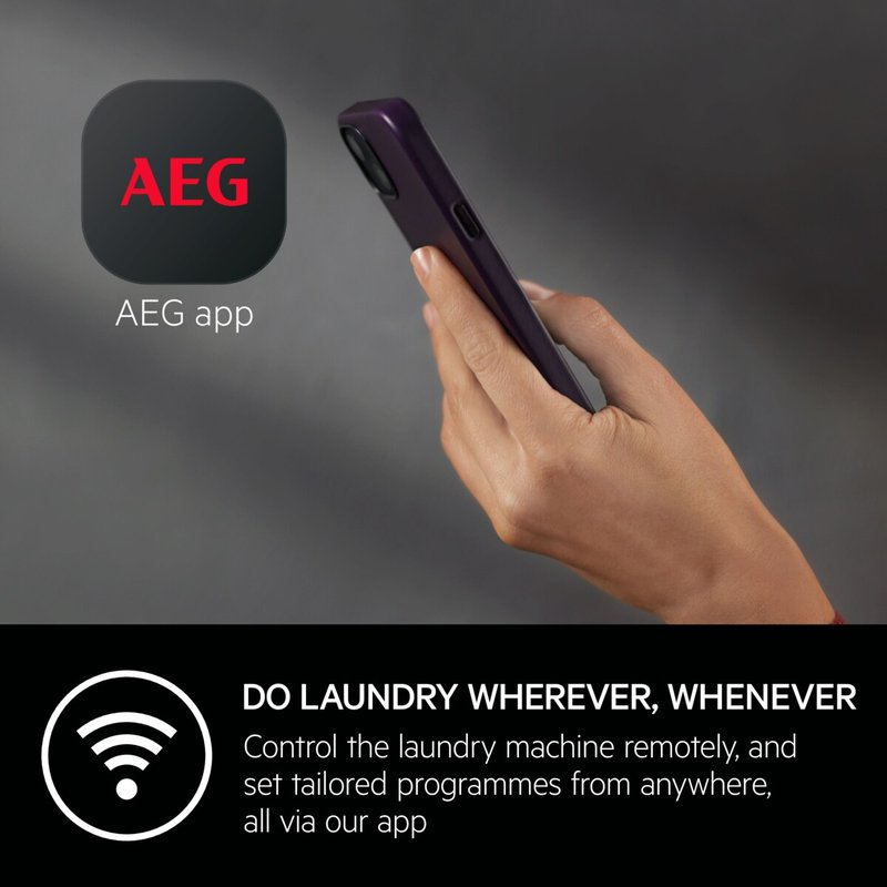 AEG L8WBE68SIC PRIPOJENIE, OVLÁDANIE A ÚPLNÁ STAROSTLIVOSŤ O BIELIZEŇ S APLIKÁCIOU MY AEG CARE