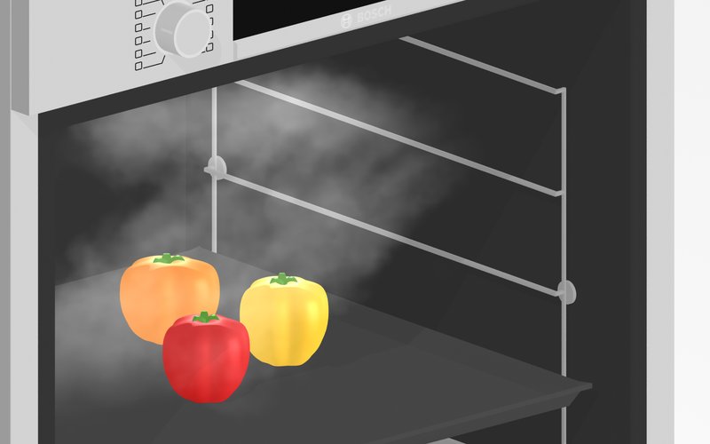 Bosch CDG714XB1 — Funkcia pary: šetrná a zdravá príprava pokrmov.