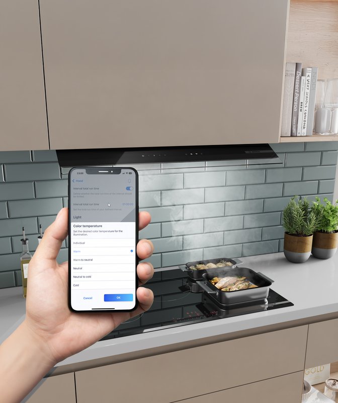 Bosch DBB67DP60 — Inteligentné nastavenia odsávača: ľahko prispôsobte nastavenia podľa svojich potrieb
