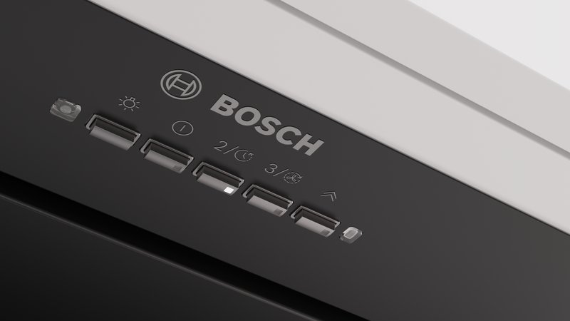 Bosch DLN56AC50 — Ovládanie tlačidlom: jednoduché ovládanie odsávača pár pomocou skutočných tlačidiel.