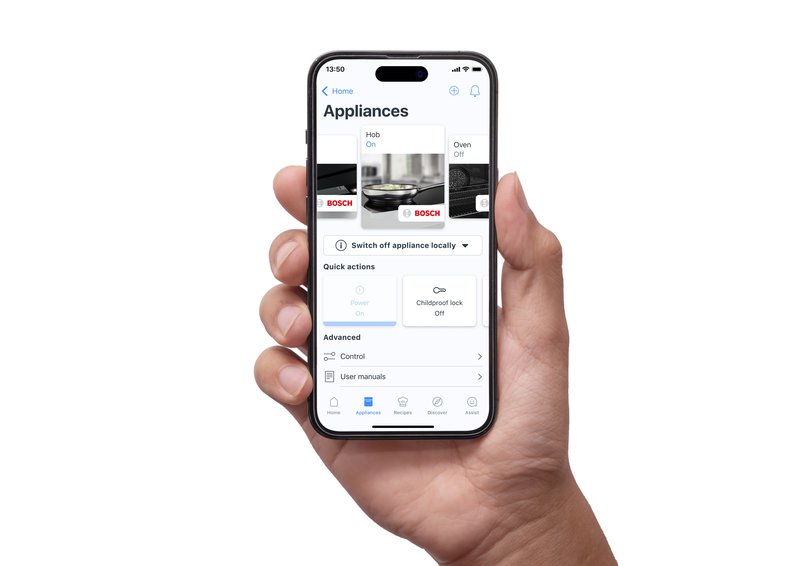 Bosch DWB67DN60 — Home Connect: ovládajte odsávač pár cez aplikáciu.