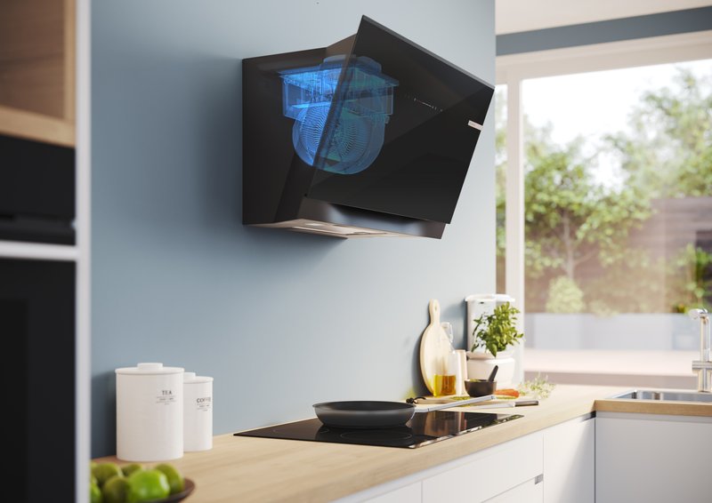 Bosch DWK81AN60 — EcoSilence Drive: vysokovýkonný, energiu šetriaci pohon pre odsávače pár.