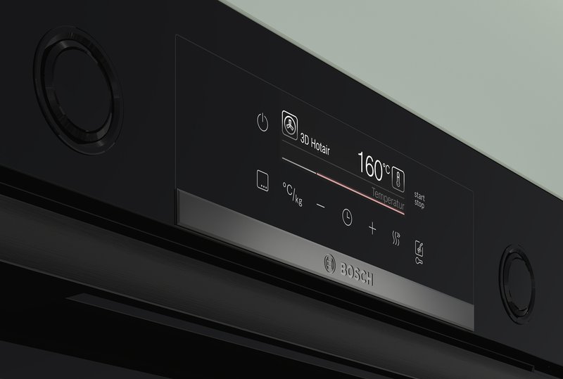 Bosch HBG539EB3 — TFT dotykový displej: prehľadné zobrazenie textu a jednoduché ovládanie.