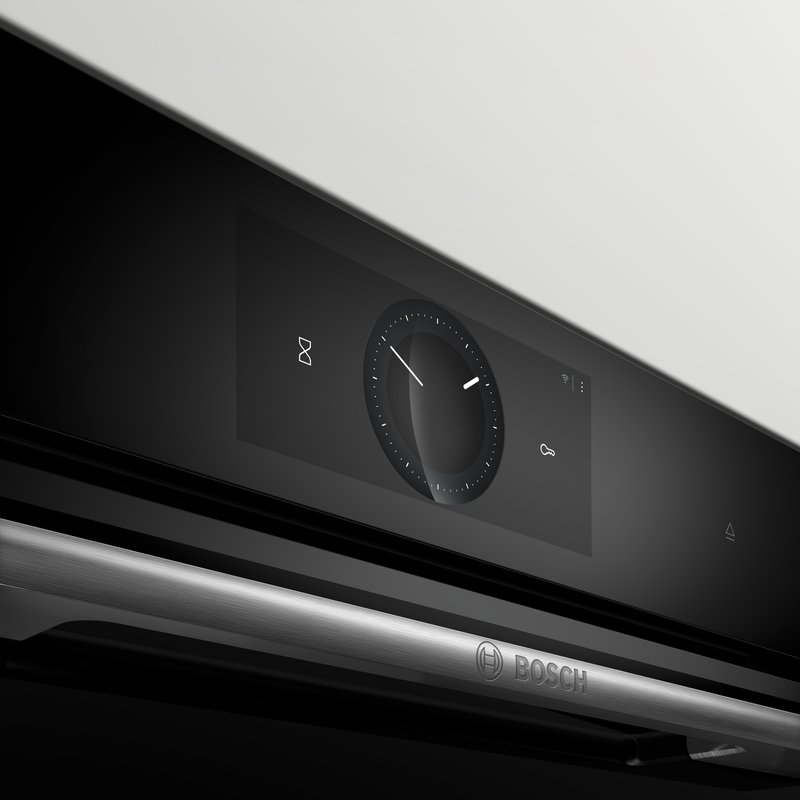 Bosch HBG724BB1 — Digitálny ovládací prstenec: jednoduchý a inovatívny spôsob výberu nastavení rúry.