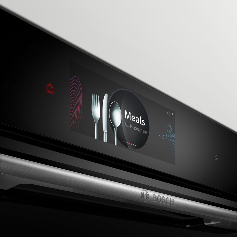 Bosch HBG7341W1 — Funkcia Assist: nastaví najvhodnejší typ ohrevu, teplotu a čas prípravy pre široký sortiment jedla.