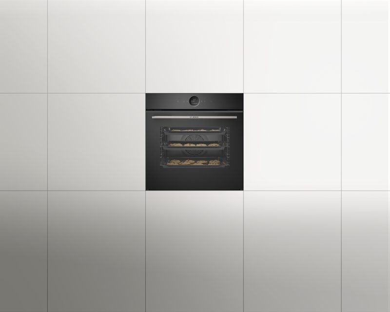 Bosch HBG7742B1 — 3D horúci vzduch: rovnomerné rozloženie tepla pre bezkonkurenčné výsledky až na troch úrovniach.