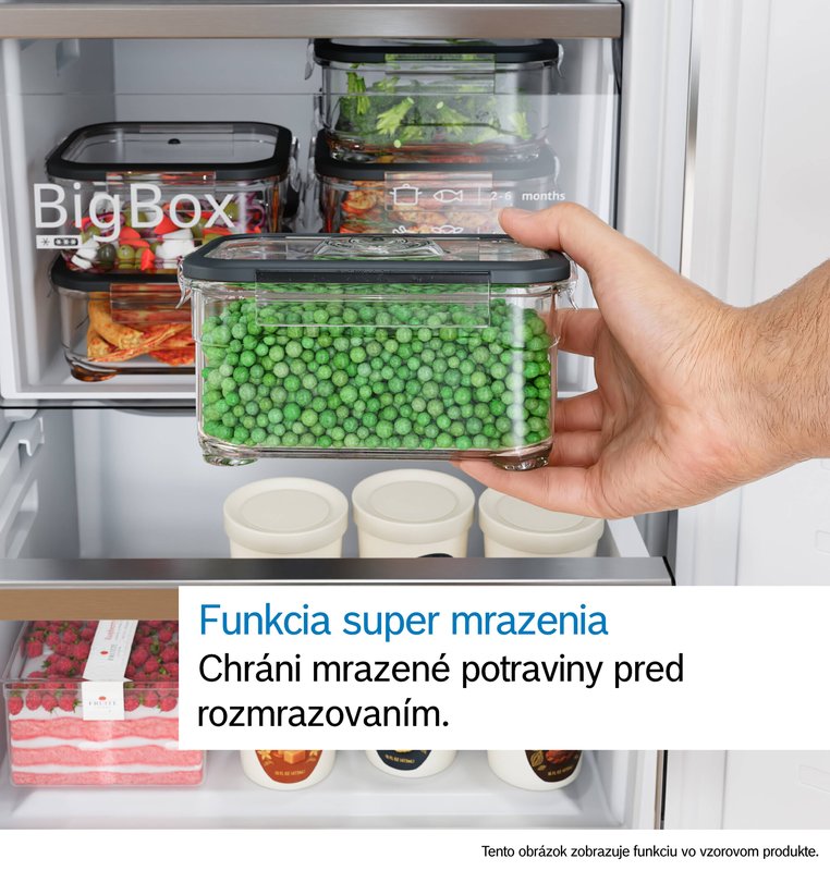 Bosch KBN96ADD0 — Funkcia super mrazenia: chráni mrazené potraviny pred rozmrazovaním.