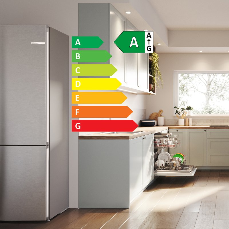 Bosch KGN392I1F — Užite si o 10 % lepšiu energetickú triedu ako majú naše súčasné chladničky s triedou A.
