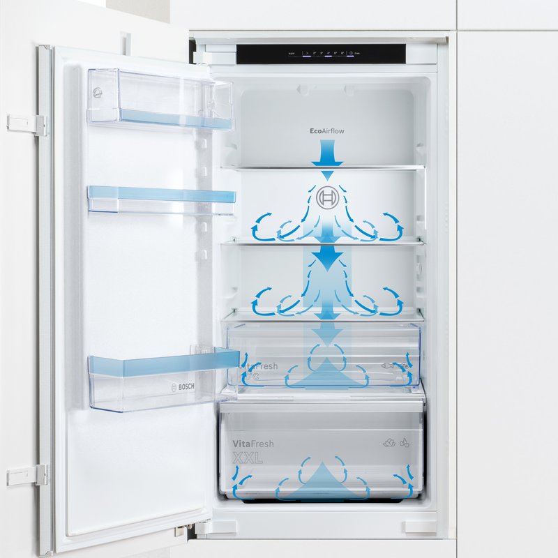 Bosch KIN96NSE0 — Eco Airflow: optimálna cirkulácia vzduchu a konštantná úroveň teploty v chladiacej časti.
