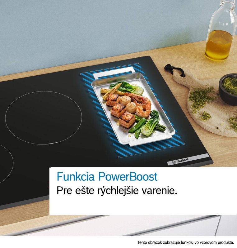Bosch PKN631FP2E — PowerBoost: až o 20 % viac energie pri varení na elektrickej varnej doske.