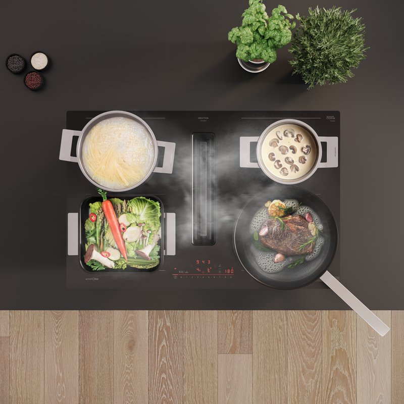 Bosch PXL811H26E — XL Flex Zones: 25 % viac miesta pre flexibilné varenie s akoukoľvek veľkosťou hrnca alebo panvice.