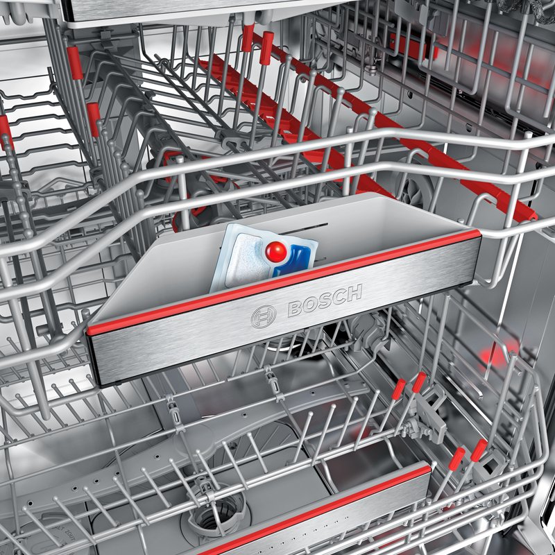 Bosch SMI4HCB07E — Dávkovací asistent: umožňuje tablete rovnomerné rozpúšťanie a zaisťuje tak čistý riad bez zvyškov.