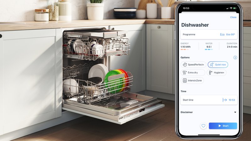 Bosch SMS2HTI08E — Prognóza spotreby: rozhodnite sa informovane pred každým cyklom.