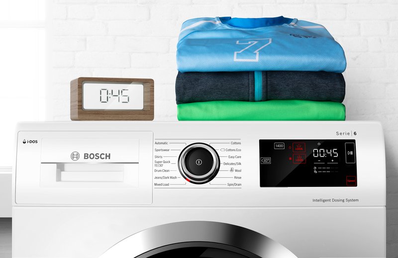 Bosch WNG24401BY — Speed Perfect: dokonale čisté za čas kratší až o 65 %.