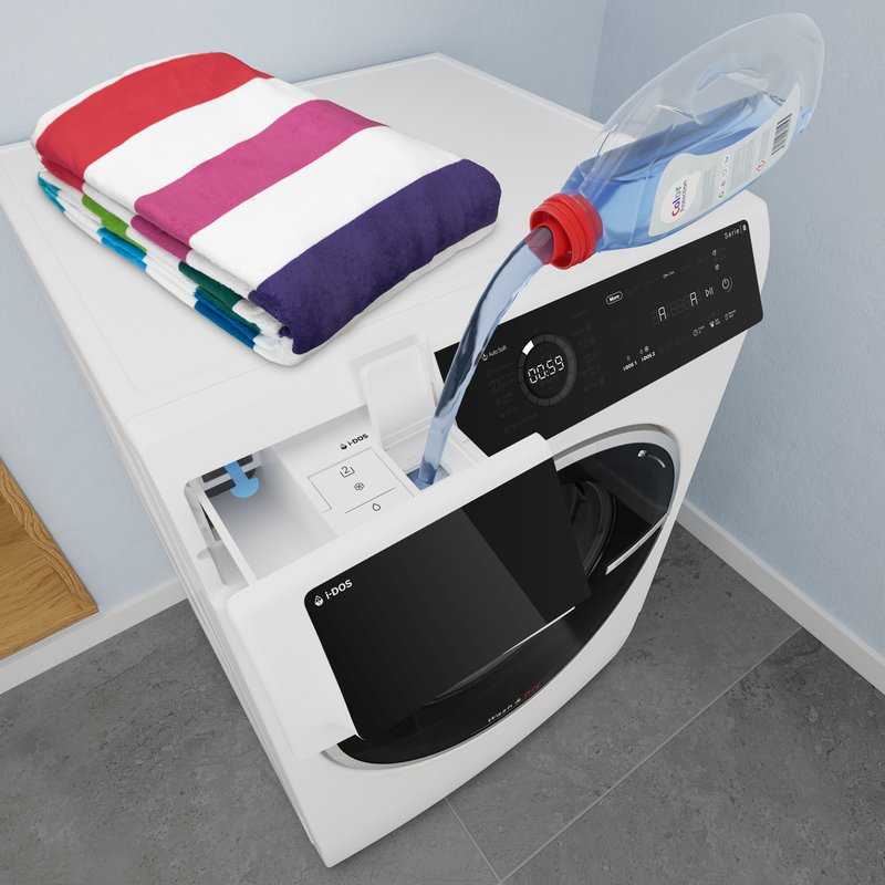 Bosch WNG254A0BY — i-DOS: automaticky odmeria presné množstvo pracieho prostriedku a vody.