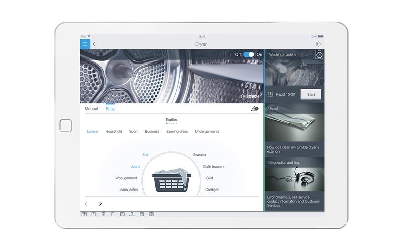 Bosch WQH245B4BY — Home Connect Easy Start: pre vždy dokonalé výsledky prania.