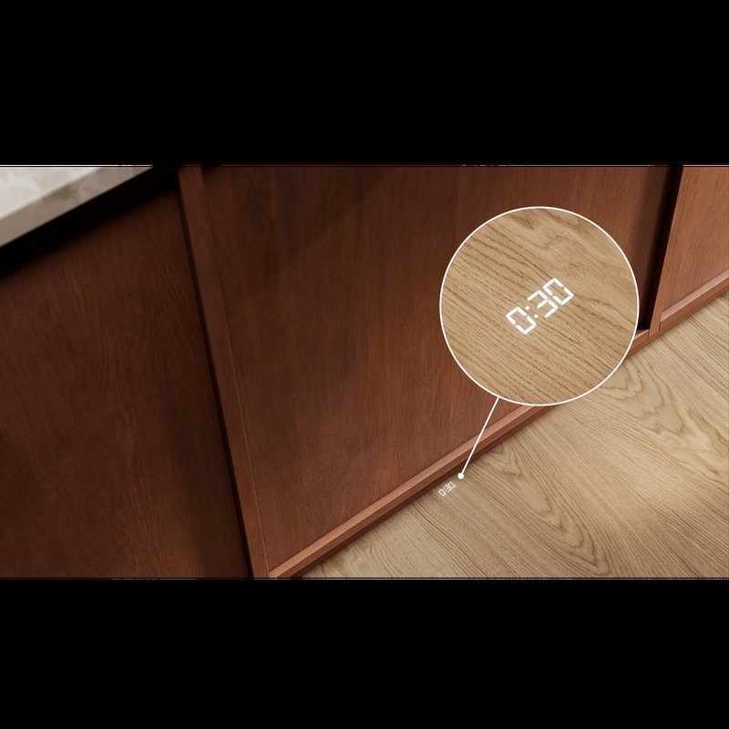 Electrolux E62LC200T Zostávajúci čas cyklu uvidíte jednoducho na podlahe