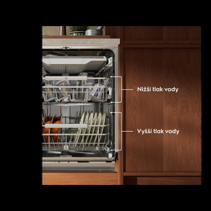Electrolux E82LB120S 1 program, 2 zóny. Hrnce umyje intenzívne, poháre šetrne