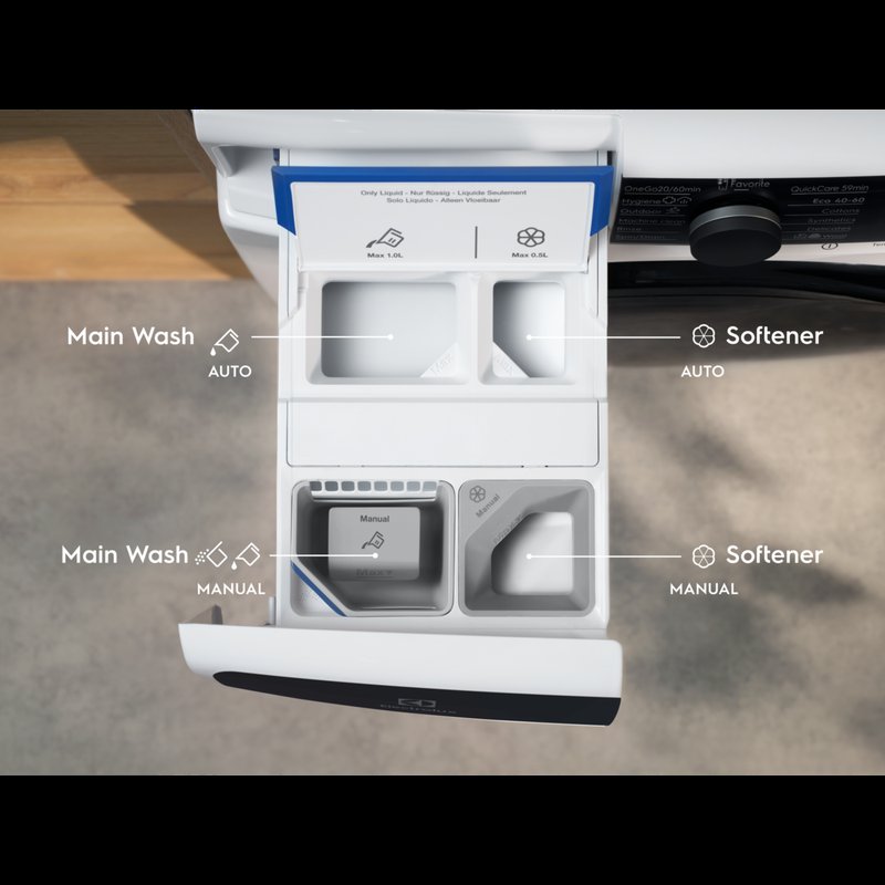 Electrolux EW6F3494ACC Presné dávkovanie AutoDose znižuje spotrebu pracieho prostriedku až o 60 %*