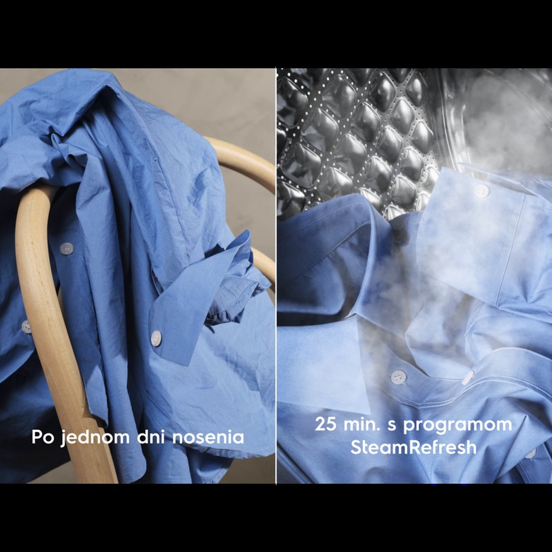 Electrolux EW7F4692QC Osviežte bielizeň parou, znovu si ju oblečte a ušetrite tak až 96 % vody*