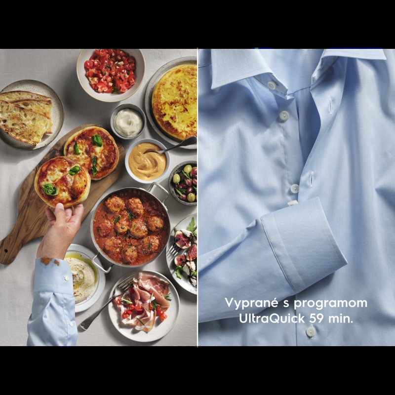 Electrolux EW8F4484UC UltraQuick 59 min. – odstránenie škvŕn aj pri nízkej teplote,* úspora až 30 % energie**