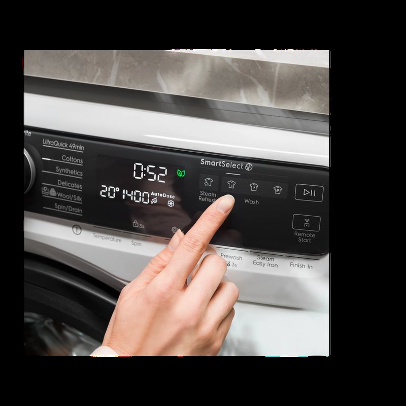 Electrolux EW8F5412ACC SmartSelect upraví pranie jedným kliknutím, ušetrí až 80 % energie, 50 % času a 20 % vody*