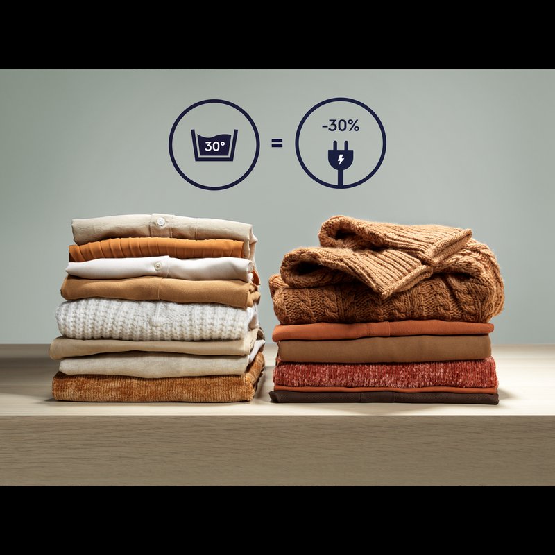 Electrolux EW8TA3562C UltraWash 59 min – kompletné odstránenie škvŕn aj pri nízkej teplote*, úspora až 30 % energie**.