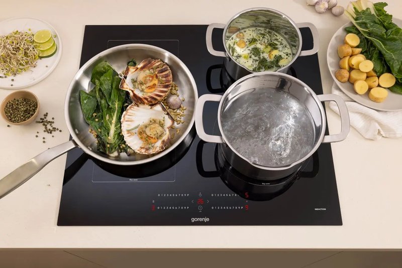 Gorenje GIC6422BC — Všetky varné zóny sú umiestnené s ohľadom na frekvenciu a účel používania.
