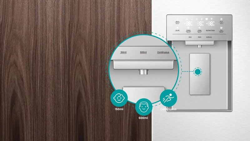 Hisense RF815N4SESE — Elektronický dávkovač vody