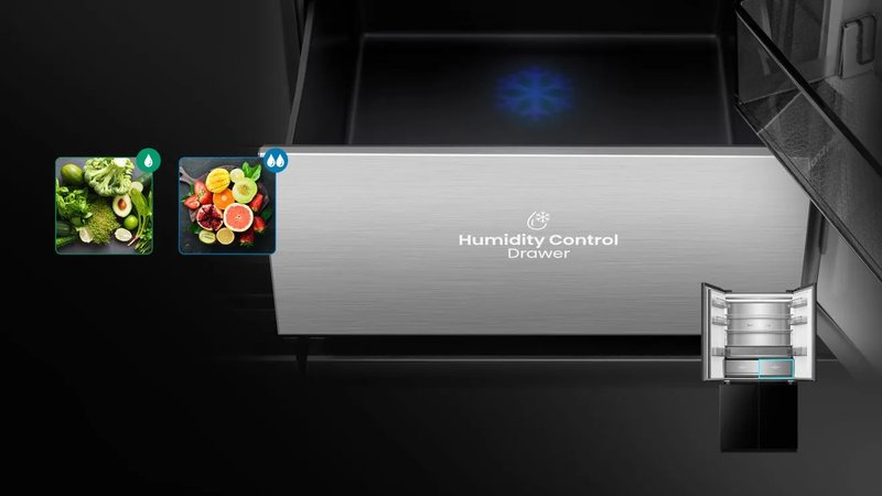 Hisense RQ768N4GBE — Humidity Control zásuvka