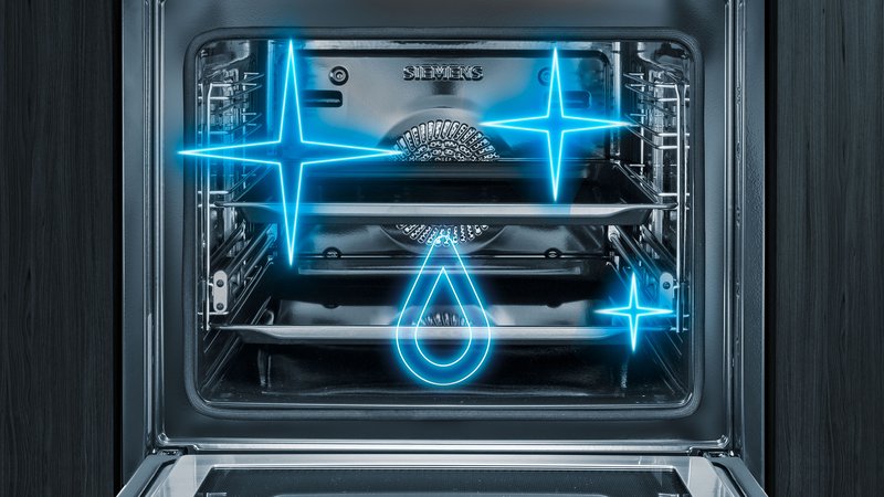 Siemens BE732R1B1 — Pre rýchle čistenie sú bežné nečistoty vopred zmäkčené odparením mydlovej vody. Následne ich možno jednoducho odstrániť – program humidClean Plus.