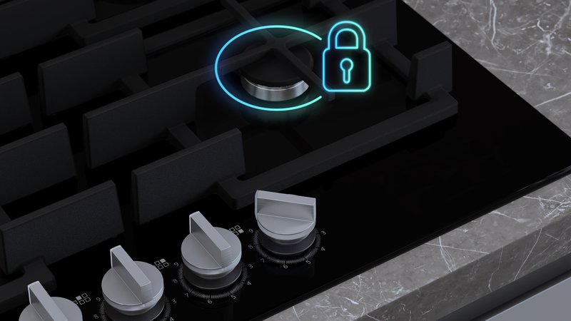 Siemens EP6A6HI10 — Bezpečnostný uzáver plynu: ihneď zastaví prúdenie plynu, ak plameň zhasne, a tak zaistí bezpečnosť