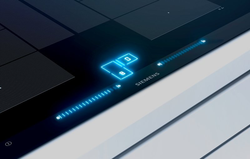 Siemens EX801LX67E — Dual lightSlider: ovládajte svoju varnú dosku jednoduchým dotykom a potiahnutím prsta.