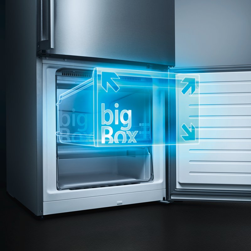 Siemens KI87VVFE1 — bigBox: extra veľký úložný priestor pre veľké mrazené potraviny.