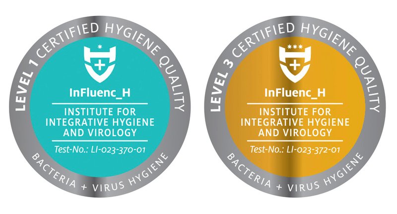 Siemens SN53ES22CE — Hygienická úroveň overená pre program Eco 50 °C a vyššie úrovne pre programy Intenzívny 70 °C a Starostlivosť o umývačku.